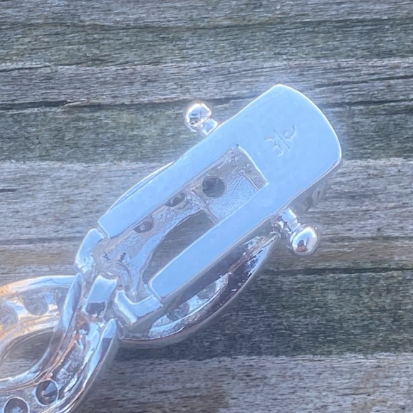 Danbury Mint Sterling Silver bracelet w/ mocha & clear simulated diamonds - Picture 10 of 16